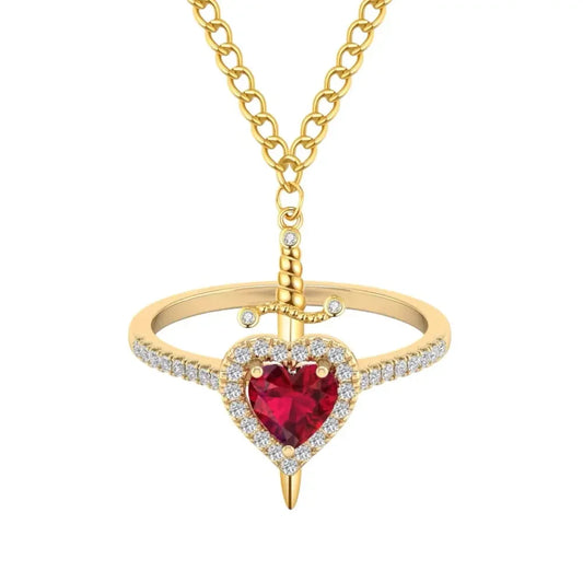Anillo y Cadena Corazón y Espada