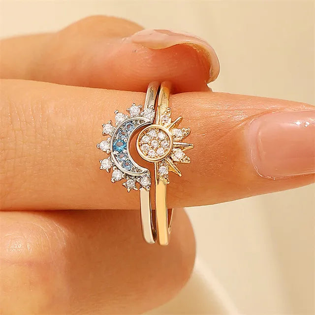 Anillos Sol y Luna Eclipse Pareja