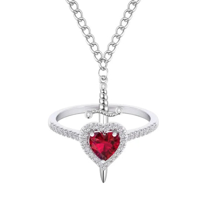 Anillo y Cadena Corazón y Espada
